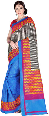 

Jiya Self Design, Printed Fashion Art Silk Saree(Blue)