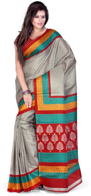 

Cenizas Solid Fashion Art Silk Saree(Multicolor), Red