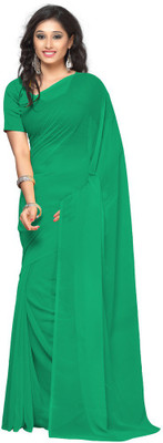 

Surupta Solid Fashion Georgette Saree(Green), Dark green