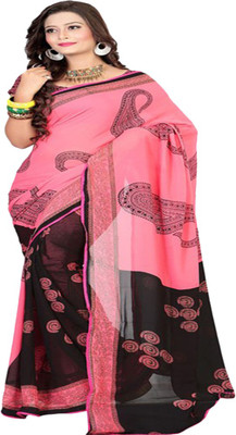 

Sanju Sarees Solid Fashion Georgette Saree(Pink)