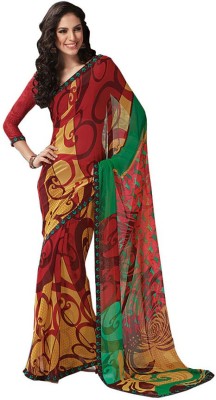 

Party Wear Dresses Printed Fashion Pure Chiffon Saree(Multicolor)