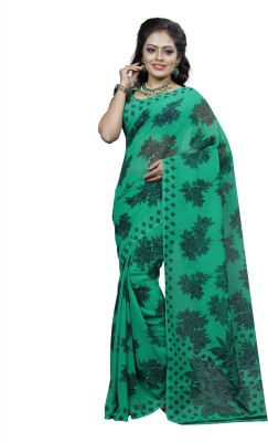 Vardan PRINTS Printed Bollywood Georgette Saree(Green)