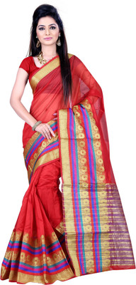 

It's Banii Woven Kanjivaram Handloom Silk Saree(Red)