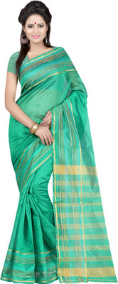

Ansu Fashion Printed Chettinadu Kota Cotton Saree(Green), Multi color