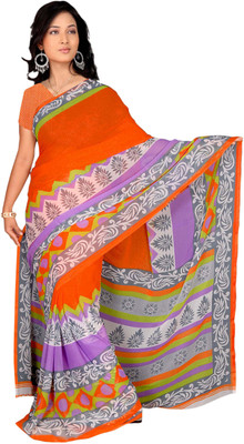 

Vardan Prints Printed Bollywood Chiffon Saree(Orange)