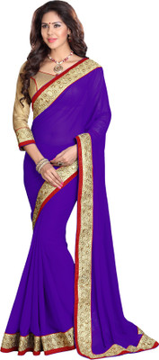 

Sourbh Sarees Embellished Fashion Georgette Saree(Purple)