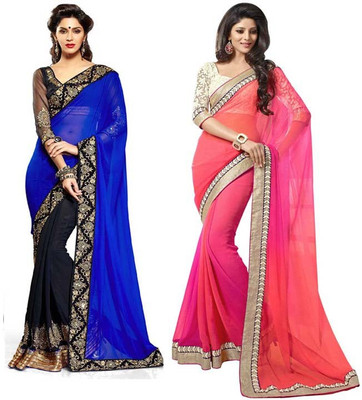 

Stylezone Self Design Fashion Chiffon Saree(Pack of 2, Multicolor)