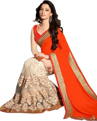 

SareeBazaar Embroidered Bollywood Georgette, Net Saree(Orange)