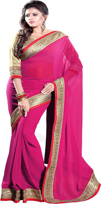 

Sourbh Sarees Self Design Fashion Synthetic Georgette Saree(Pink), Magenta