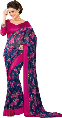 

Jiya Self Design, Printed Fashion Georgette Saree(Blue, Multicolor)