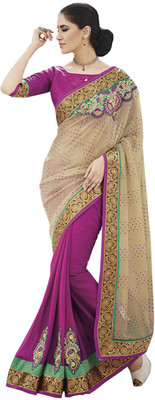 

Desi Butik Self Design Fashion Jacquard Saree(Orange), Peach