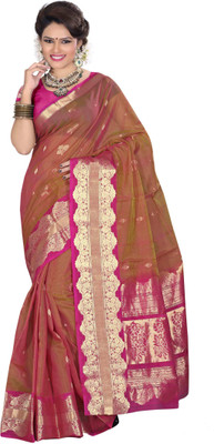 

Indianhandloom Woven Coimbatore Silk Cotton Blend Saree(Mustard)