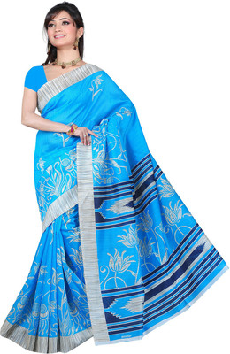 

Parisha Printed Daily Wear Art Silk Saree(Blue), Sky blue