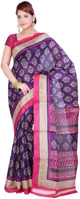 

Kesar Sarees Printed Bhagalpuri Art Silk Saree(Blue)