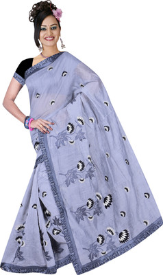 

Indianbeauty Self Design, Embroidered Fashion Cotton Saree(Grey)