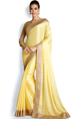 

Soch Self Design Fashion Crepe Saree(Yellow)