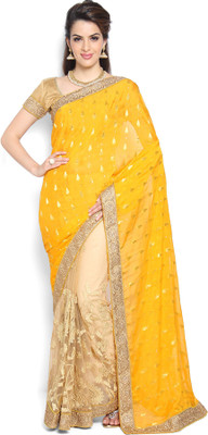

Soch Self Design Fashion Crepe Saree(Yellow)