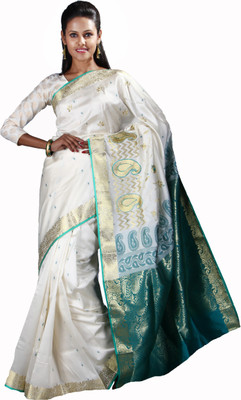 

Anushree Saree Self Design Fashion Chanderi Saree(Multicolor), Sky