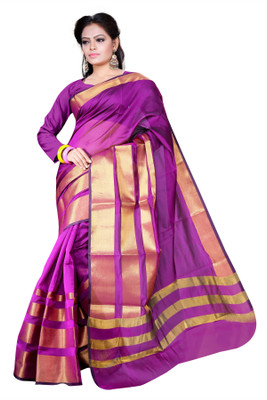 Asavari Embellished Banarasi Handloom Art Silk Saree(Magenta) available at flipkart for Rs.699