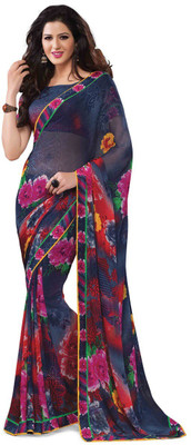 

Ridham Sarees Printed Daily Wear Handloom Georgette Saree(Multicolor)