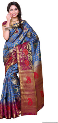 

Mimosa Woven Kanjivaram Art Silk Saree(Grey)