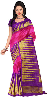 

Lovelylook Printed Daily Wear Art Silk Saree(Pink, Purple)