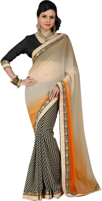 

Dancing Girl Solid Bollywood Chiffon Saree(Orange)