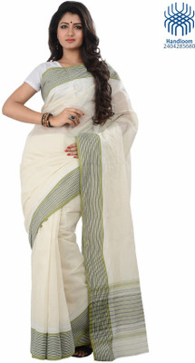 

Tantuja Self Design Dhaniakhali Handloom Cotton Saree(White)