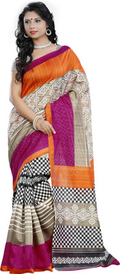 

JTInternational Printed Bhagalpuri Silk Saree(Multicolor)