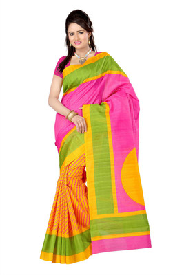 

Softdeal Printed Bhagalpuri Printed Silk Saree(Multicolor)