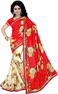 

Indian Wear Online Printed Fashion Chiffon Saree(Red)