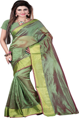 

Sanju Sarees Solid Fashion Art Silk Saree(Green)