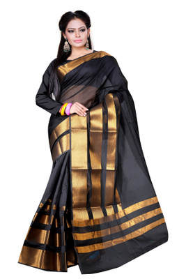 Asavari Embellished Banarasi Handloom Art Silk Saree(Black) available at flipkart for Rs.699