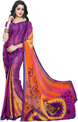 

Saara Geometric Print Daily Wear Georgette Saree(Purple)