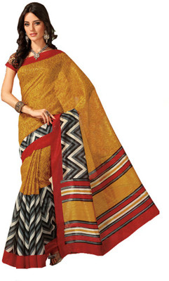 

Indian Wear Online Printed Fashion Pure Chiffon Saree(Multicolor)