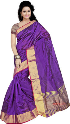 

Party Wear Dresses Printed Fashion Art Silk Saree(Purple)