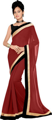 

Indian Wear Online Solid Fashion Chiffon Saree(Maroon)