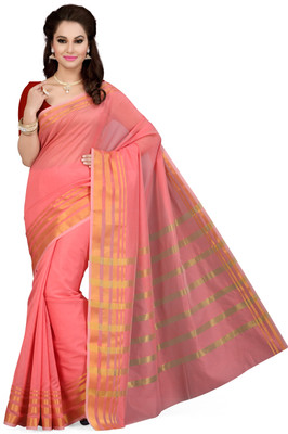 

Ishin Solid Fashion Poly Silk Saree(Pink)