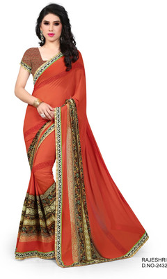 

Indianbeauty Self Design, Printed Fashion Georgette Saree(Red)