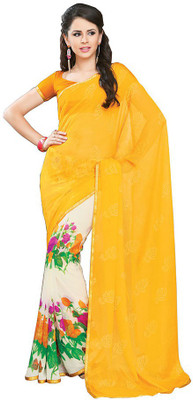 

Party Wear Dresses Printed Fashion Pure Chiffon Saree(Multicolor), Multicolor552