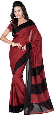 

Goodfeel Solid Fashion Chiffon Saree(Maroon, Black), Black;maroon