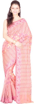 

Chandrakala Self Design Banarasi Cotton Saree(Multicolor), Pink
