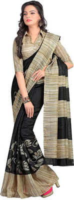 

Softdeal Printed Bhagalpuri Printed Silk Saree(Black)