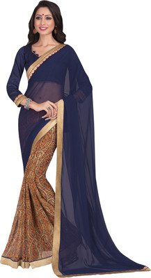 

Lovelylook Printed Daily Wear Georgette Saree(Pack of 2, Blue, Multicolor), Navy blue & multicolor