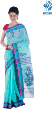 

Tantuja Woven Tangail Cotton Saree(Blue)