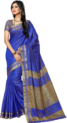 

M.S.Retail Solid Kanjivaram Silk Saree(Blue)