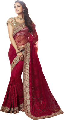 

Ishin Embroidered Fashion Net Saree(Maroon)