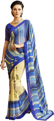 

Akshaya Fashons Printed Daily Wear Georgette Saree(Multicolor), Blue
