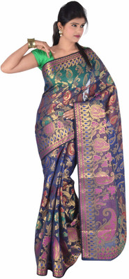 

Zain Textiles Woven Banarasi Jacquard Saree(Multicolor)