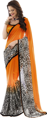 

Jiya Self Design Fashion Georgette Saree(Orange, Multicolor), Multicolor;orange